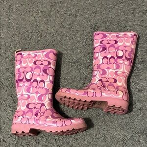 Vintage coach pink rain boots